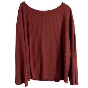 NWT Listicle Blouse Top Size Medium Dusty Rose Long Flare Sleeves Oversized